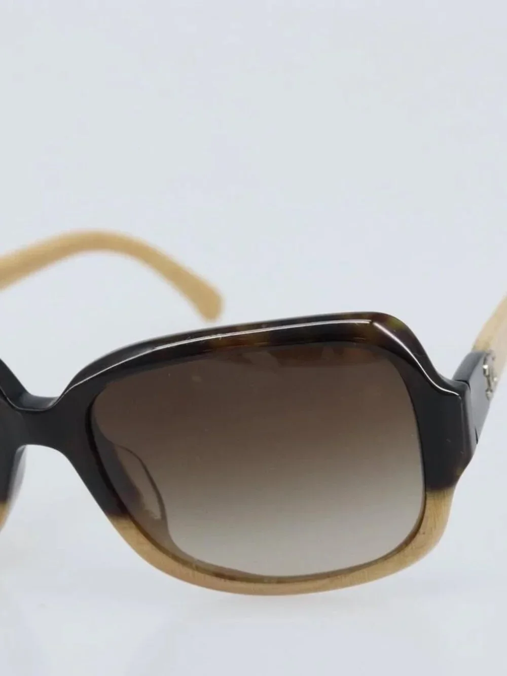 CHANEL COCO Mark Sunglasses plastic Beige 5177-A CC Auth BA11834